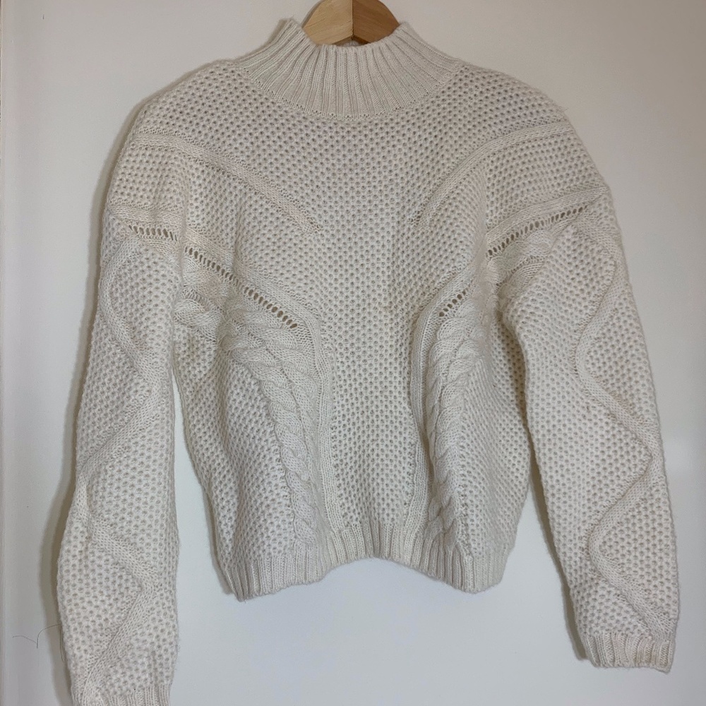 white/cream turtleneck sweater